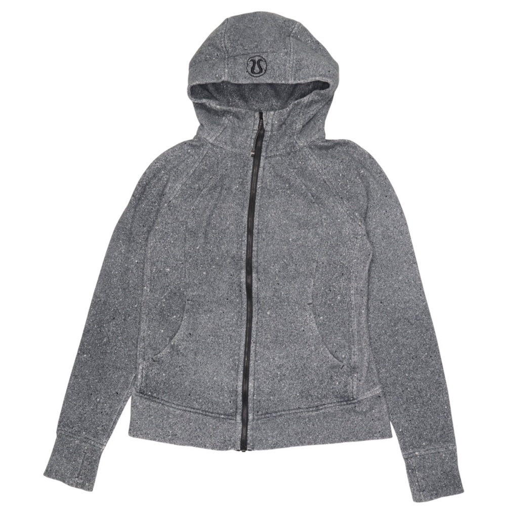 Lululemon Scuba Hoodie White Black Speckled Splatter Light Size 10